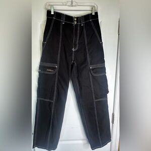BDG Blaine by Urban Outfitters Black Cargo Skate Pants with Contrast Stitching